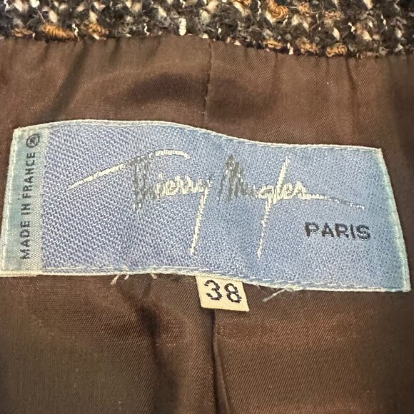 Thierry Mugler Rare FW 1998 Two Piece Suit Blazer Skirt Archival Fur Trim Sz 38 - Picture 14 of 15